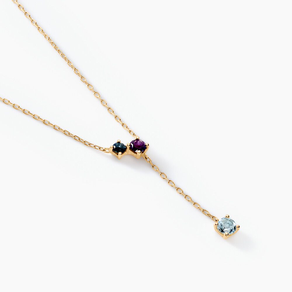 Collier Amaranta Or Jaune Topaze Am&eacute;thyste - Colliers avec pierres Femme | Marc Orian