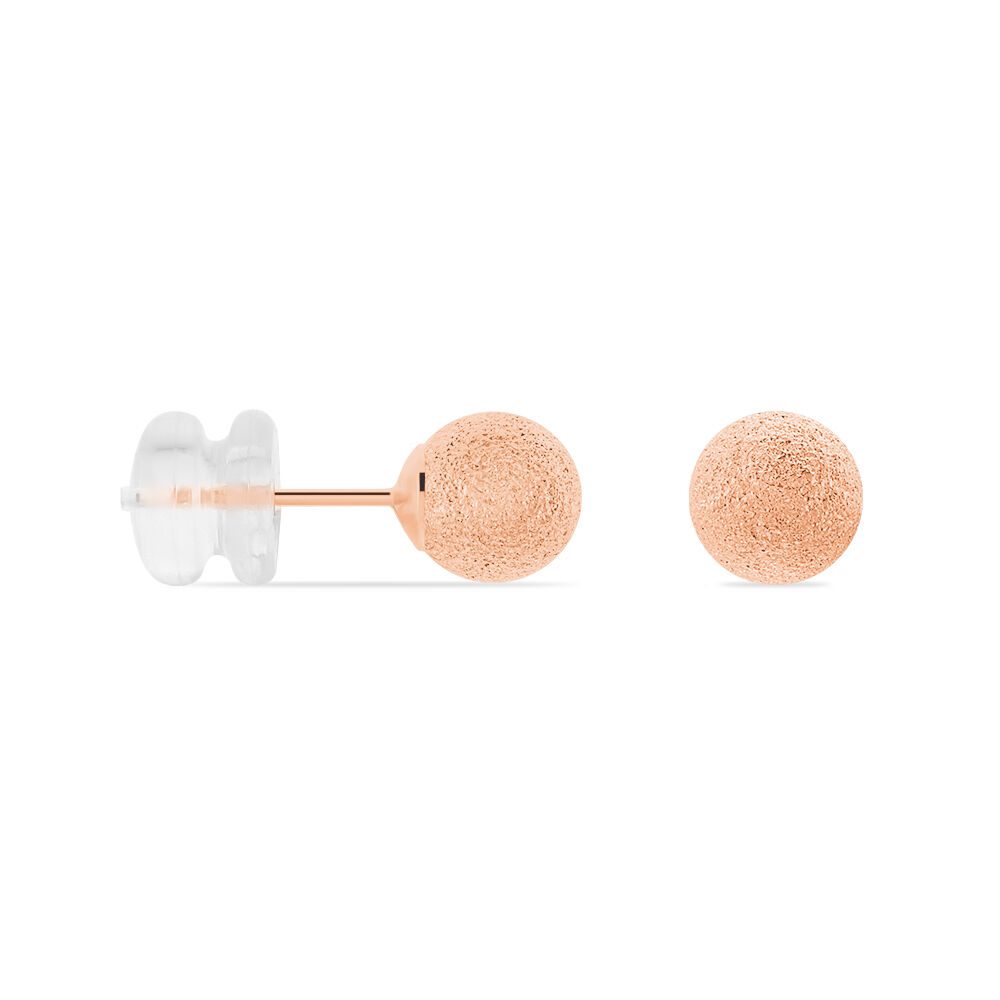 Boucles D'oreilles Puces Fidelia Boule Sablee Or Rose - Puces Femme | Marc Orian