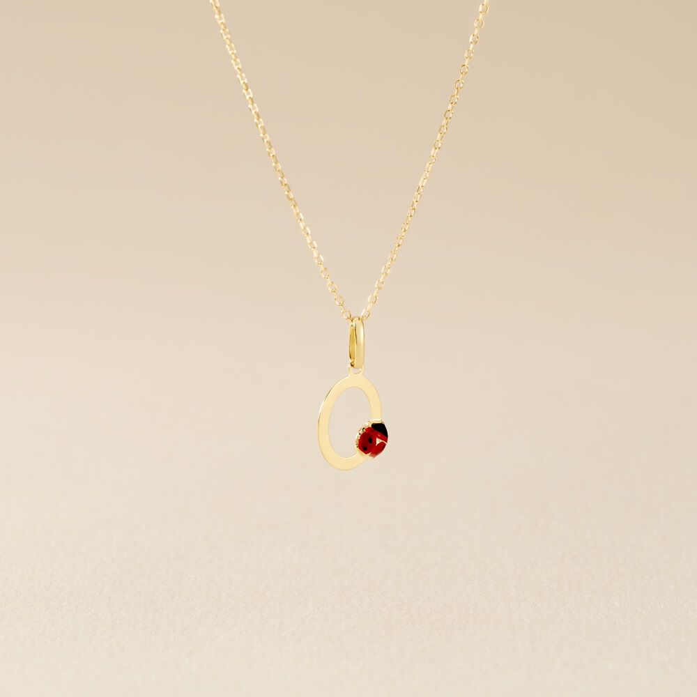 Pendentif Helidie Coccinelle Lettre Or Jaune - Pendentifs Enfant | Marc Orian