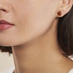 Boucles D'oreilles Puces Argent Blanc Brunhilld Ambre - Puces Femme | Marc Orian