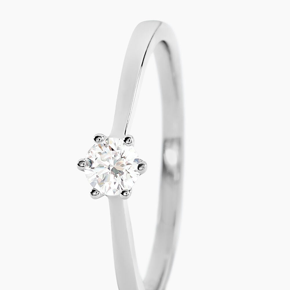 Bague Athena Platine Blanc Diamant - Solitaires Femme | Marc Orian
