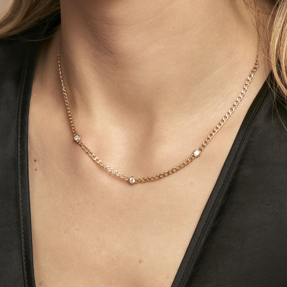 Collier Vienne Or Jaune Oxyde De Zirconium - Colliers avec pierres Femme | Marc Orian