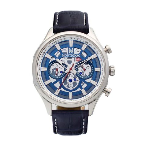 Montre Montignac Round Chrono Bleu - Montres &eacute;tanches Homme | Marc Orian
