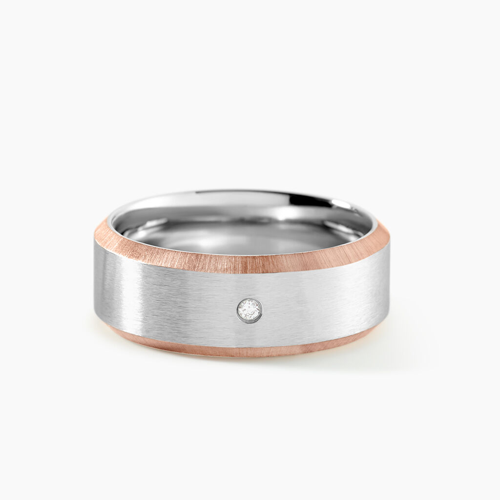 Bague M&eacute;tal Acier Diamant Synth&eacute;tique - Bijoux fantaisie Homme | Marc Orian