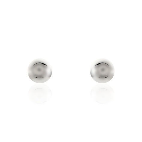 Boucles D'oreilles Puces Fidelia Boule Or Blanc - Puces Femme | Marc Orian