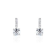 Boucles D'oreilles Pendantes Paciane Or Blanc Oxyde De Zirconium - Boucles d'oreilles Pendantes Femme | Marc Orian