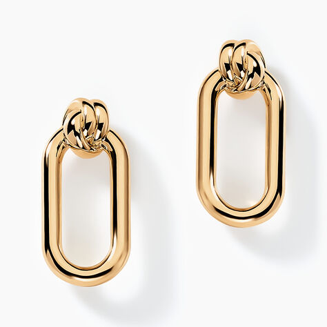 Boucles D'oreilles Pendantes Infinitude Plaqu&eacute; Or Dor&eacute; - Pendantes Femme | Marc Orian