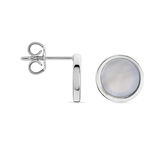 Boucles D'oreilles Puces Zealie Argent Blanc Nacre - Puces Femme | Marc Orian
