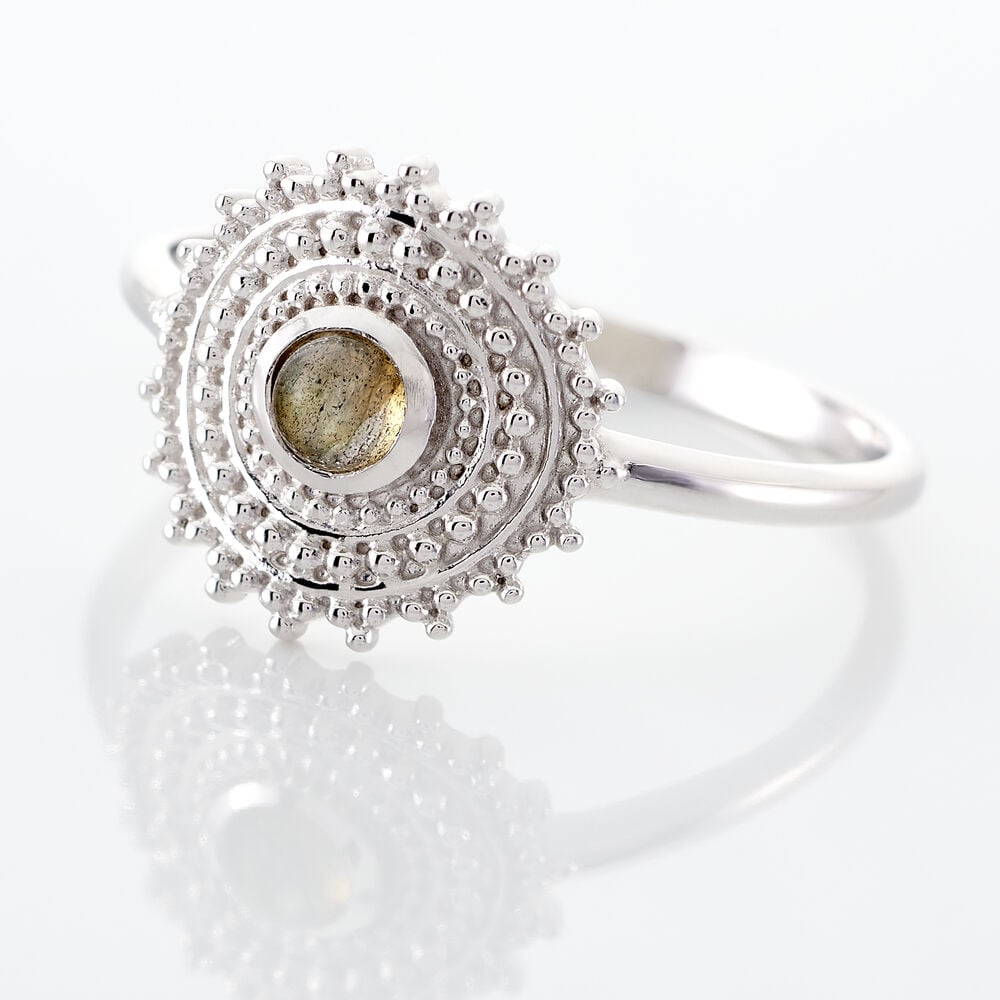 Bague Nyoko Argent Blanc Labradorite - Bijoux fantaisie Femme | Marc Orian