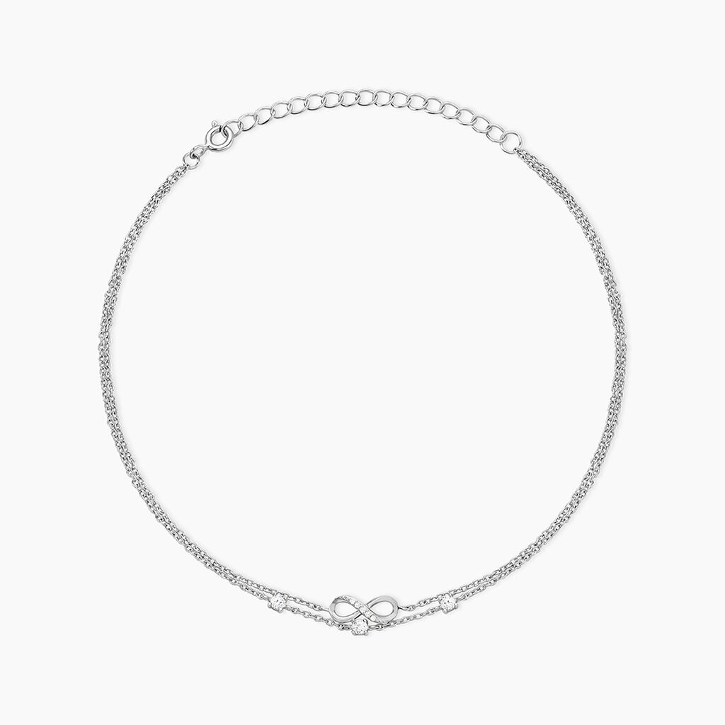 Cha&icirc;ne De Cheville Aurelio Argent Blanc Oxyde De Zirconium - Chaines de cheville Femme | Marc Orian