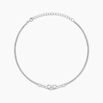 Cha&icirc;ne De Cheville Aurelio Argent Blanc Oxyde De Zirconium - Chaines de cheville Femme | Marc Orian