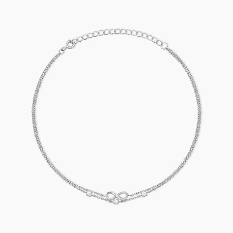 Cha&icirc;ne De Cheville Aurelio Argent Blanc Oxyde De Zirconium - Chaines de cheville Femme | Marc Orian