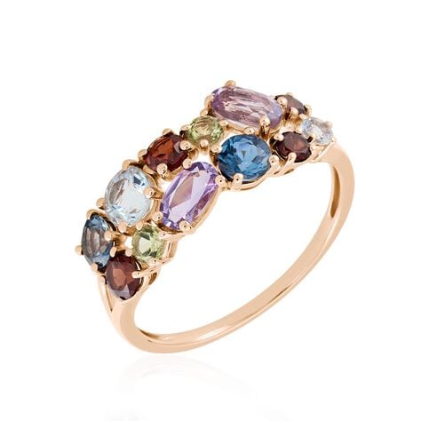Bague Leonice Or Rose Topaze Amethyste - Bagues pierres fines Femme | Marc Orian