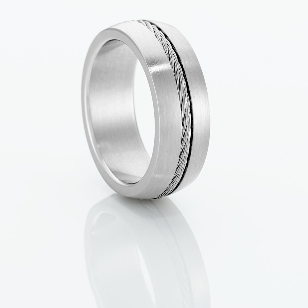 Bague Sam Acier Blanc - Bijoux fantaisie Homme | Marc Orian