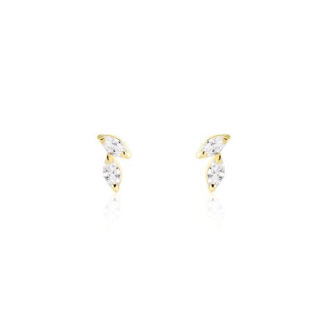 Boucles D'oreilles Puces Mix And Match Or Jaune Oxyde De Zirconium - Puces Femme | Marc Orian
