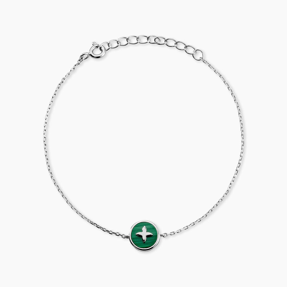 Bracelet Talismania Argent Blanc Malachite - Bracelets Medailles Femme | Marc Orian