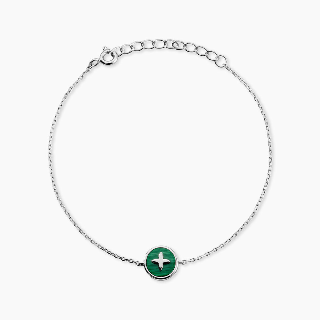 Bracelet Talismania Argent Blanc Malachite - Bracelets Medailles Femme | Marc Orian