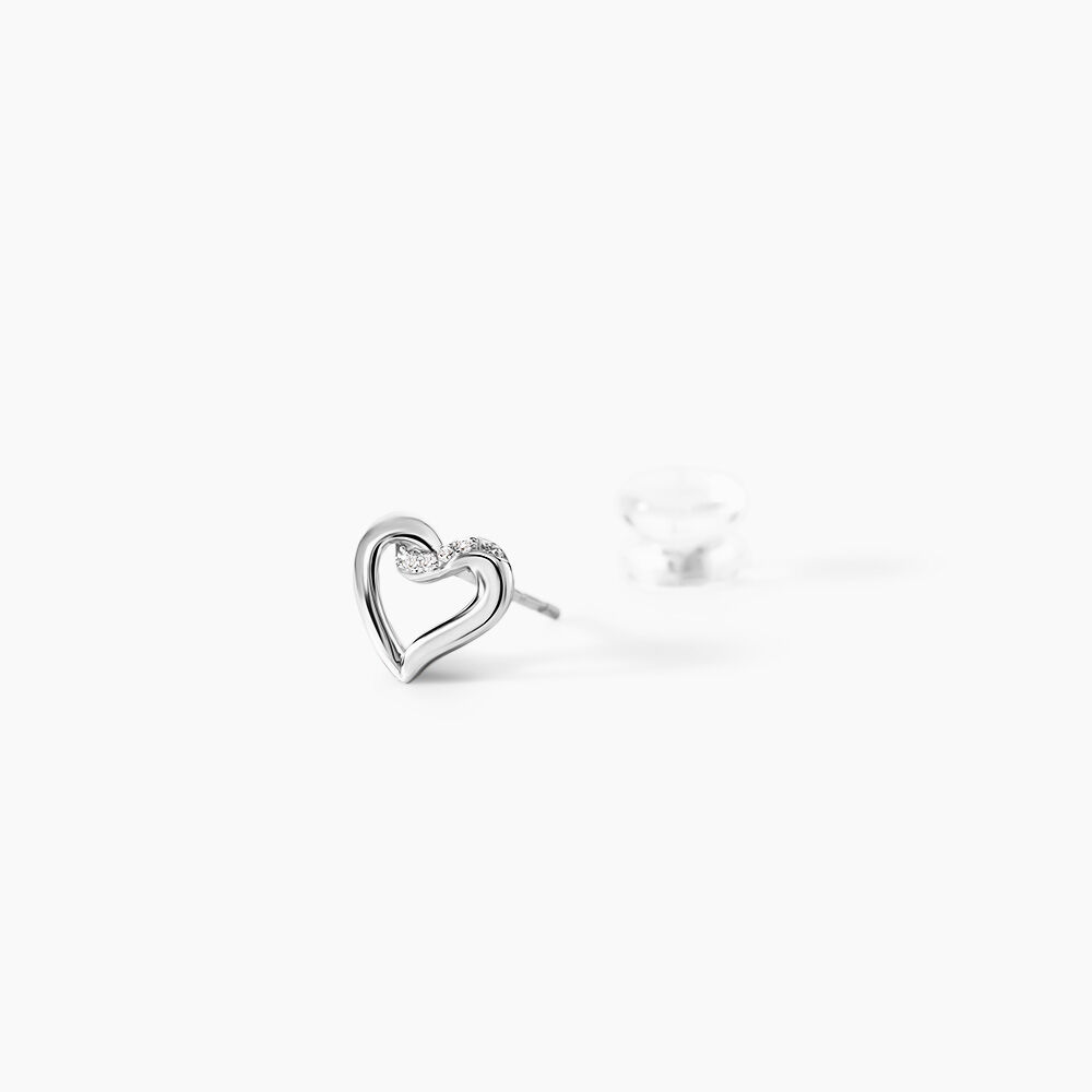Boucles D'oreilles Puces Kaina Or Blanc Diamant - Puces Femme | Marc Orian