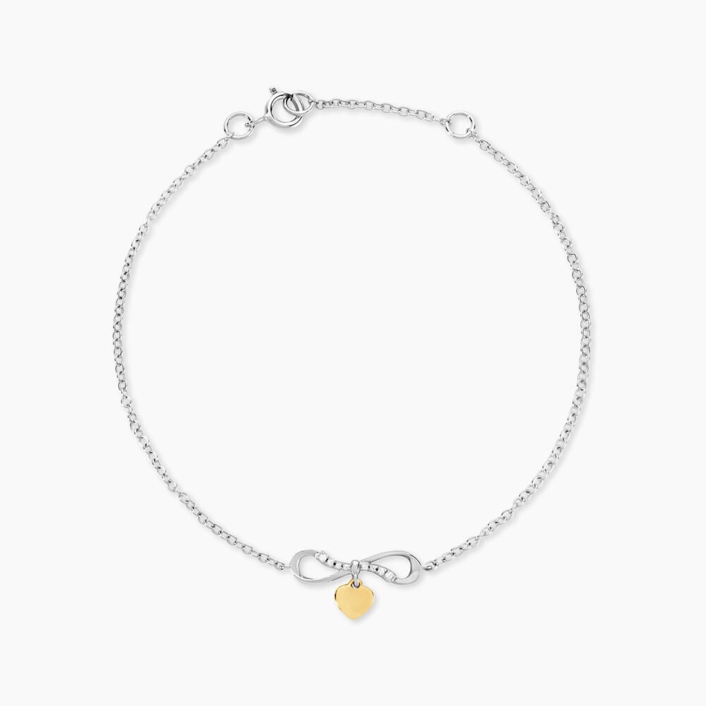 Bracelet Or Jaune et Argent Blanc Oxyde De Zirconium - Bracelets cha&icirc;nes Femme | Marc Orian