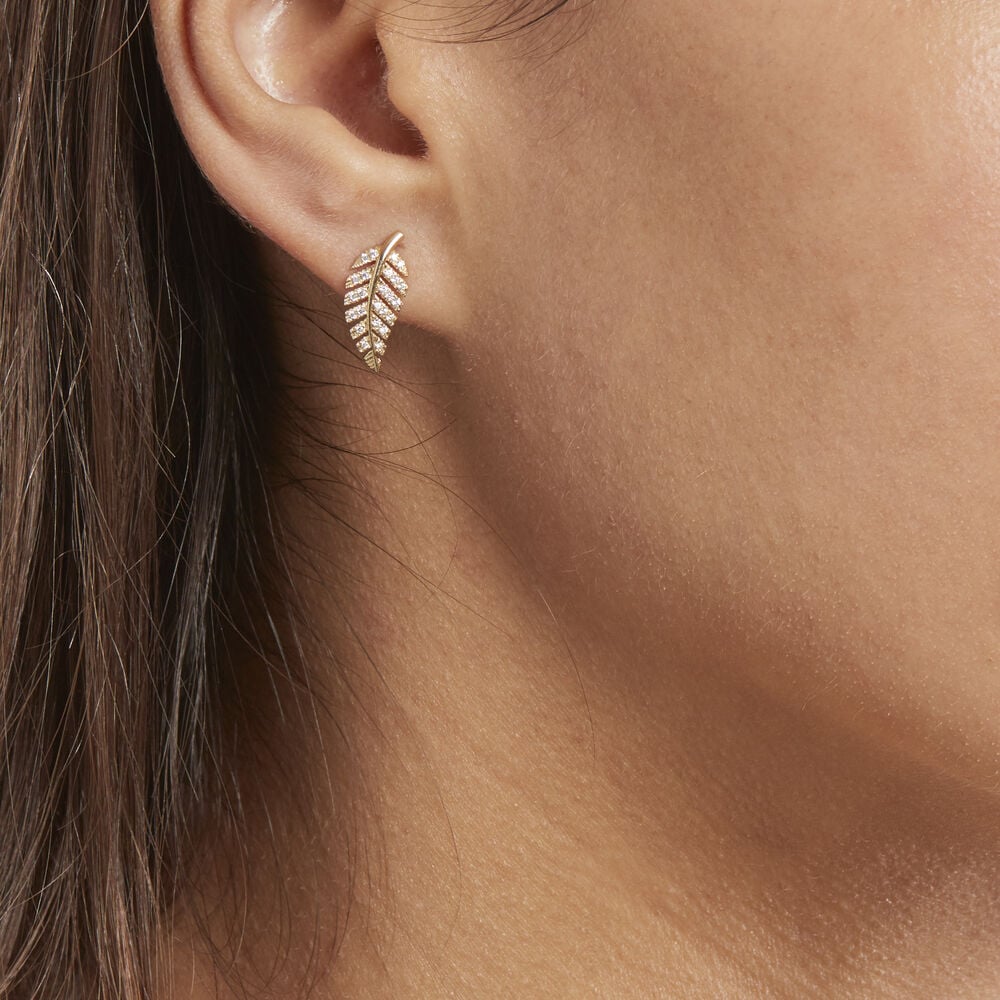 Boucles D'oreilles Puces Tourkia Or Jaune Oxyde De Zirconium - Puces Femme | Marc Orian