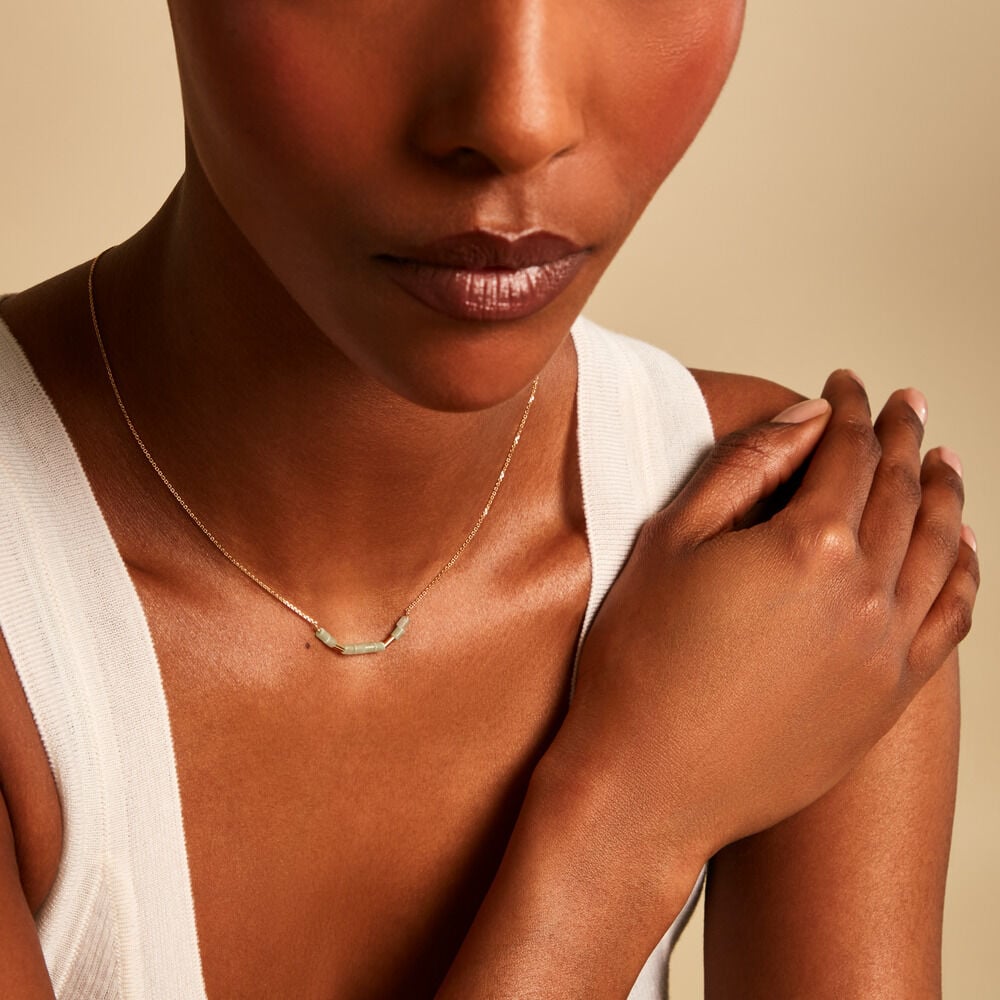 Collier Erdmann Or Jaune Aventurine - Colliers avec pierres Femme | Marc Orian