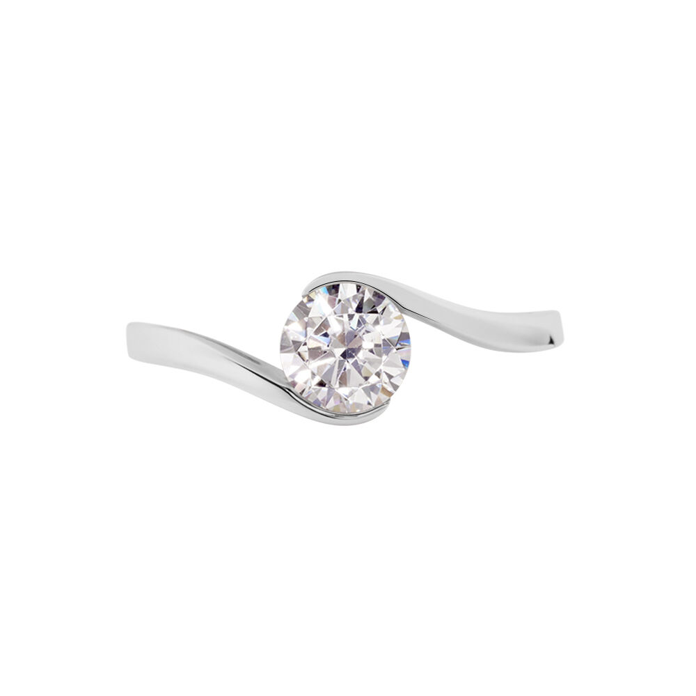 Bague Costante Or Blanc Oxyde - Solitaires Femme | Marc Orian