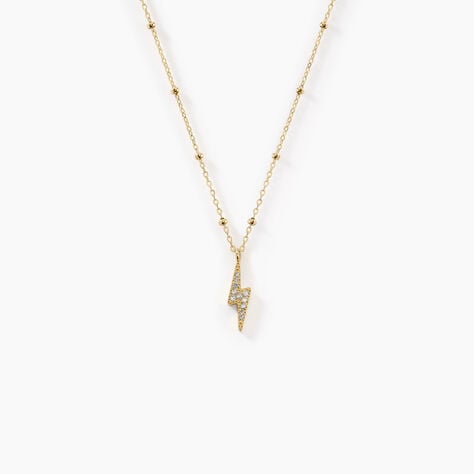 Collier Aurore Acier Doré éclair Cristal - Colliers avec pierres Femme | Marc Orian