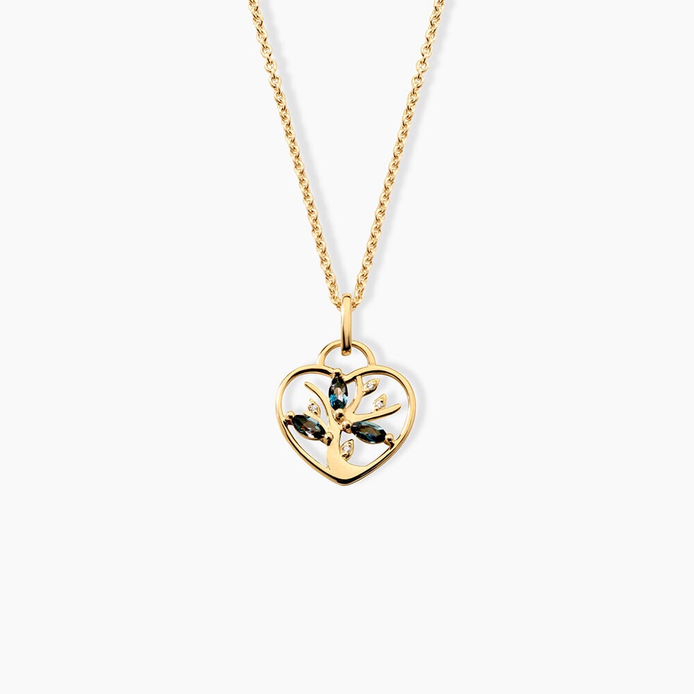 Pendentif Baylee Argent Dor&eacute; A L'Or 750/1000 Topaze Oxyde De Zirconium - Pendentifs Femme | Marc Orian