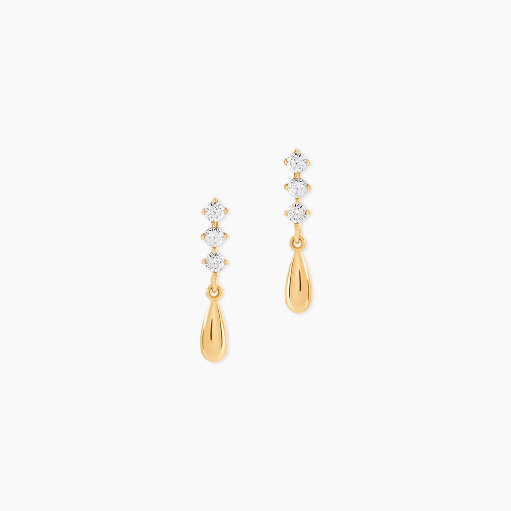 Boucles D'Oreilles Pendantes Johanie Or Jaune Oxyde De Zirconium - Pendantes Femme | Marc Orian