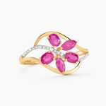 Bague Orchidee Or Bicolore Rubis Diamant - Bagues vintage Femme | Marc Orian