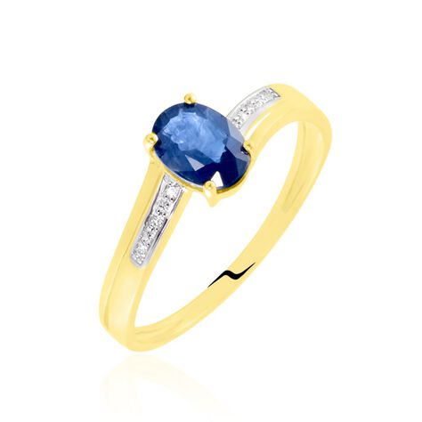 Bague Or Jaune Eduin Saphir Diamants - Solitaires Femme | Marc Orian