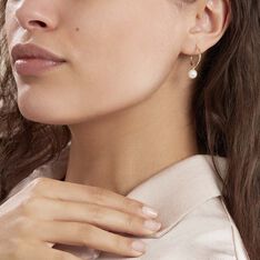 Créoles Inoussia Rondes Or Jaune Perle De Culture - Boucles d'oreilles Créoles Femme | Marc Orian