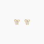 Boucles D'Oreilles Puces Darina Argent Dor&eacute; A L'Or 750/1000 Oxyde De Zirconium - Puces Enfant | Marc Orian