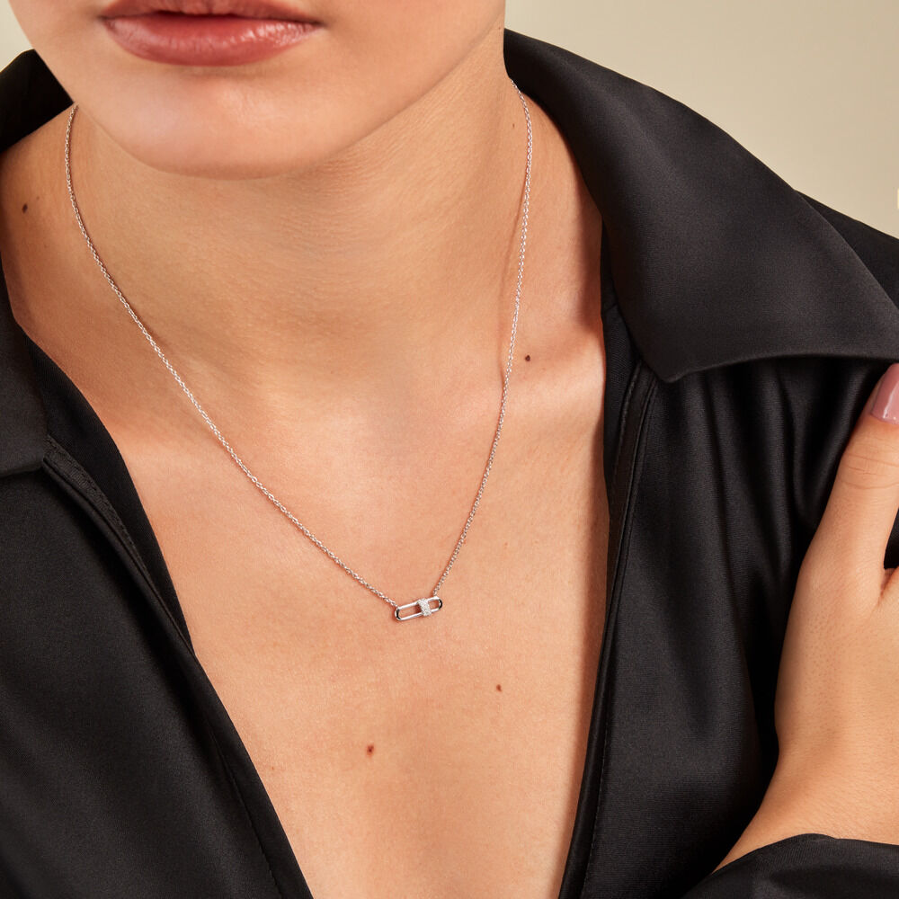 Collier Olimpia Argent Blanc Diamant Synthétique - Colliers avec pierres Femme | Marc Orian