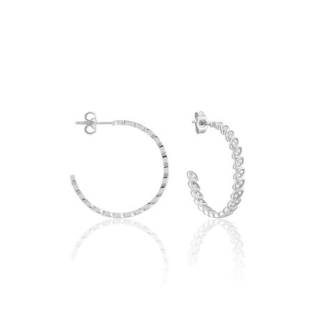 Cr&eacute;oles Juan Argent Blanc Oxyde De Zirconium - Cr&eacute;oles Femme | Marc Orian