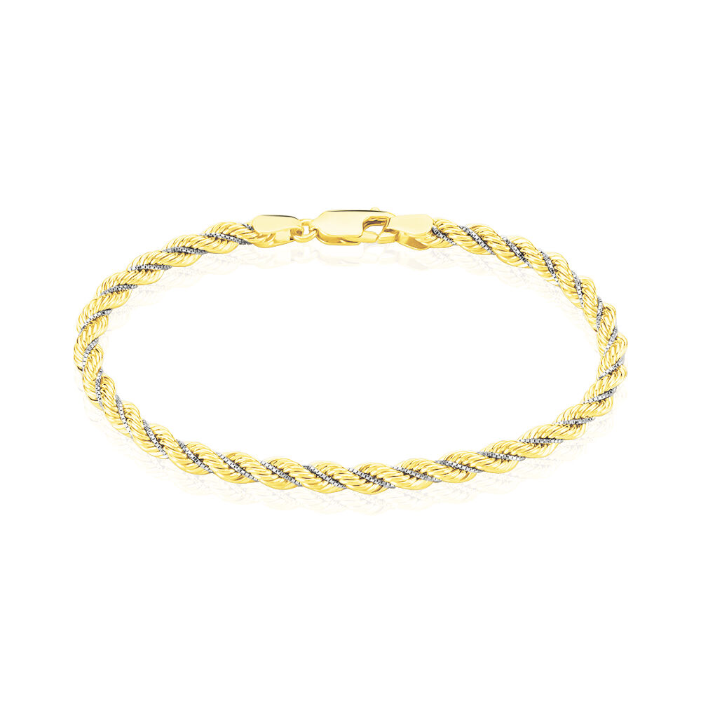 Bracelet Jerryenne Maille Corde Et Venitienne Or Bicolore - Bracelets mailles Femme | Marc Orian