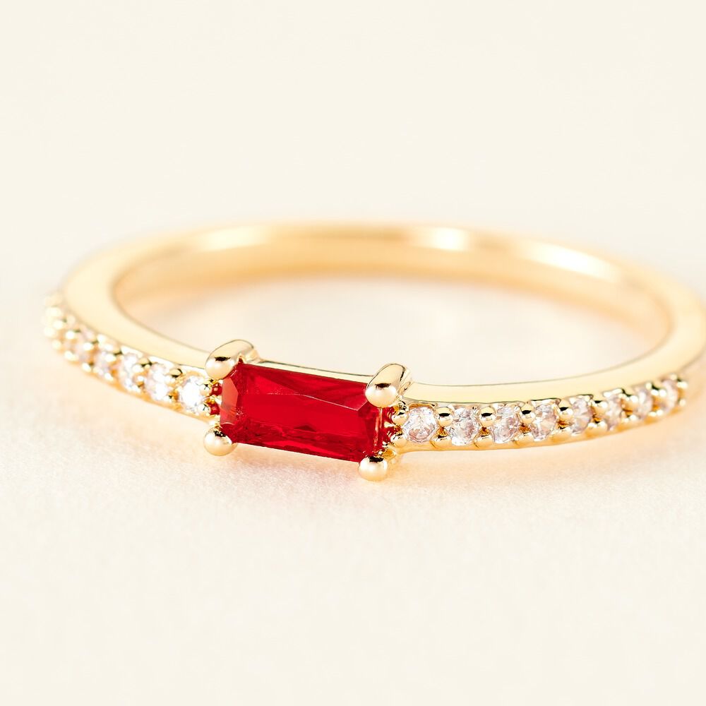 Bague Gamboa Plaqué Or Jaune Verre Oxyde De Zirconium - Bagues de promesse Femme | Marc Orian