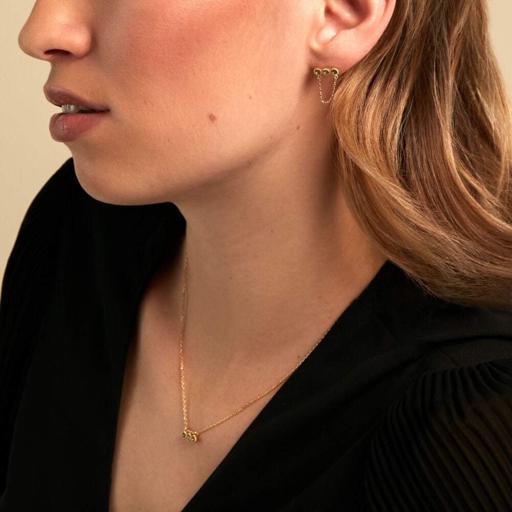 Boucles D'Oreilles Pendantes Poem Argent Jaune P&eacute;ridot - Pendantes Femme | Marc Orian