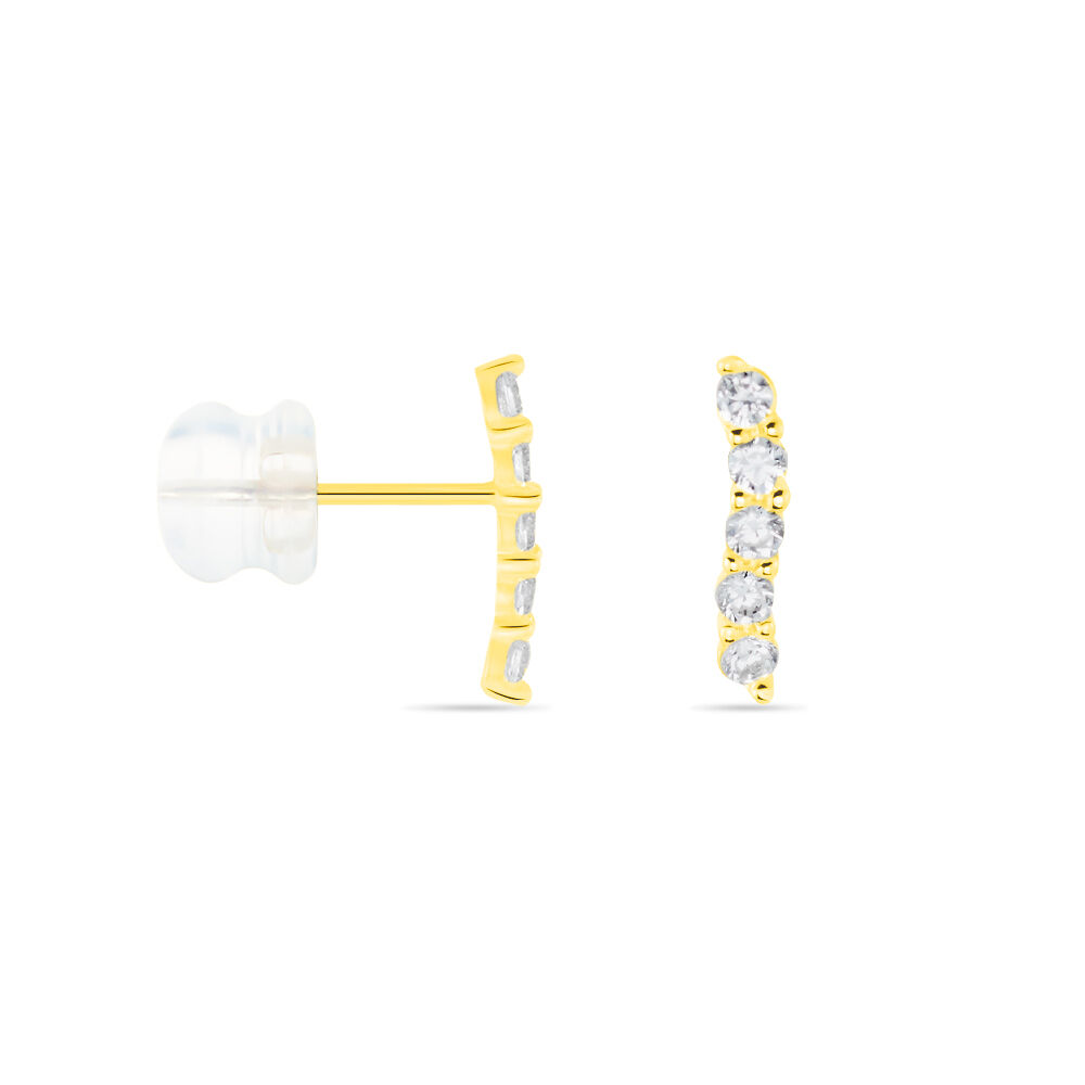 Boucles D'oreilles Pendantes Dahina Or Jaune Oxyde De Zirconium - Pendantes Femme | Marc Orian