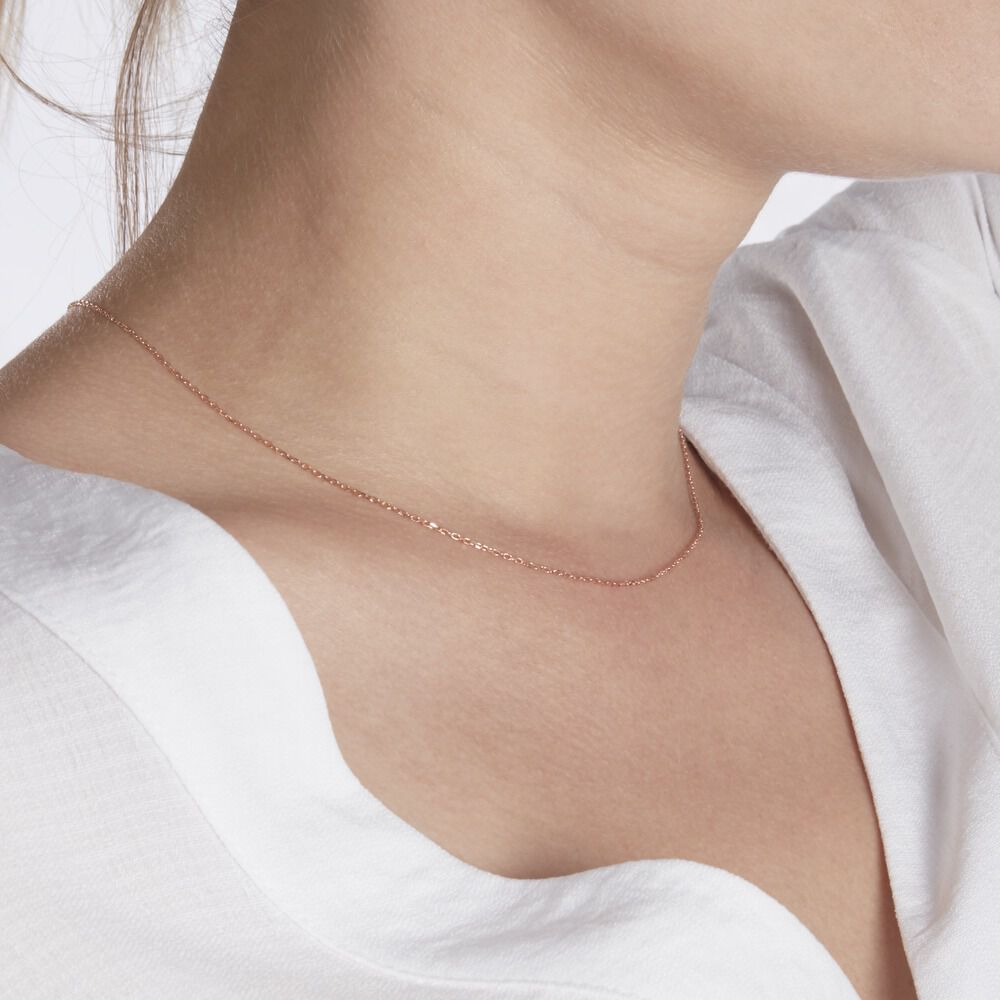 Chaîne Igoa Maille Forçat Diamantee Or Rose - Chaines Femme | Marc Orian