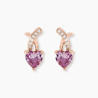Boucles D'oreilles Puces Argent Rose Avalon Oxyde De Zirconium