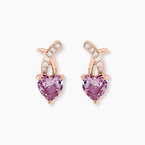 Boucles D'oreilles Puces Argent Rose Avalon Oxyde De Zirconium - Puces Femme | Marc Orian