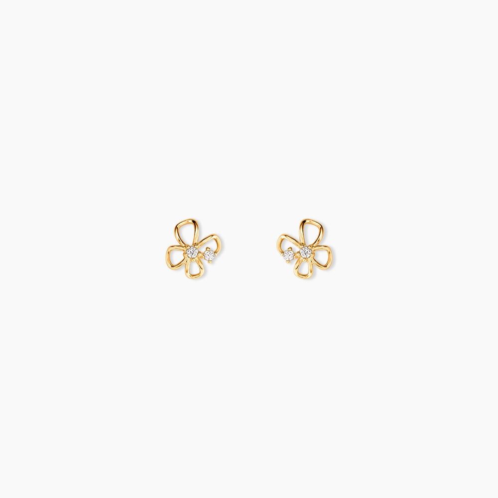 Boucles D'Oreilles Puces Bas Or Jaune Oxyde De Zirconium - Puces Femme | Marc Orian