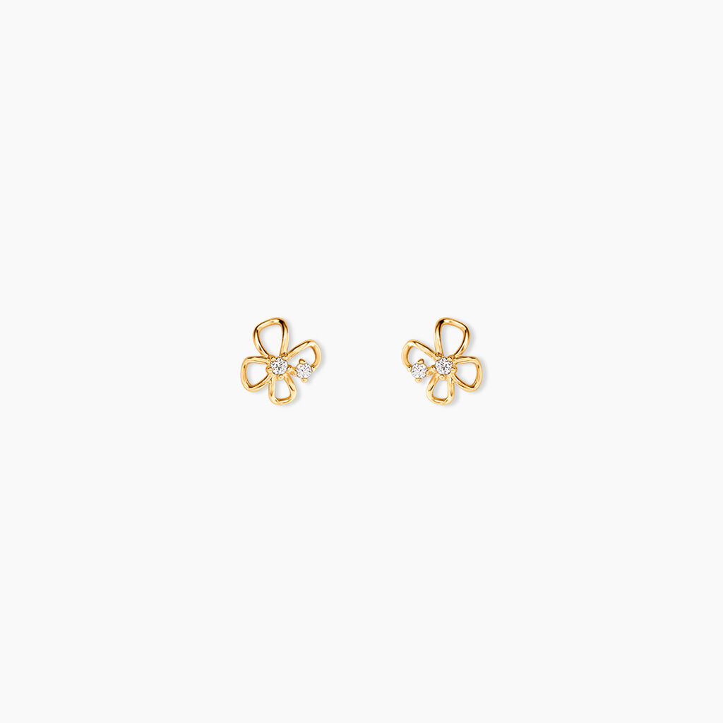 Boucles D'Oreilles Puces Bas Or Jaune Oxyde De Zirconium - Puces Femme | Marc Orian