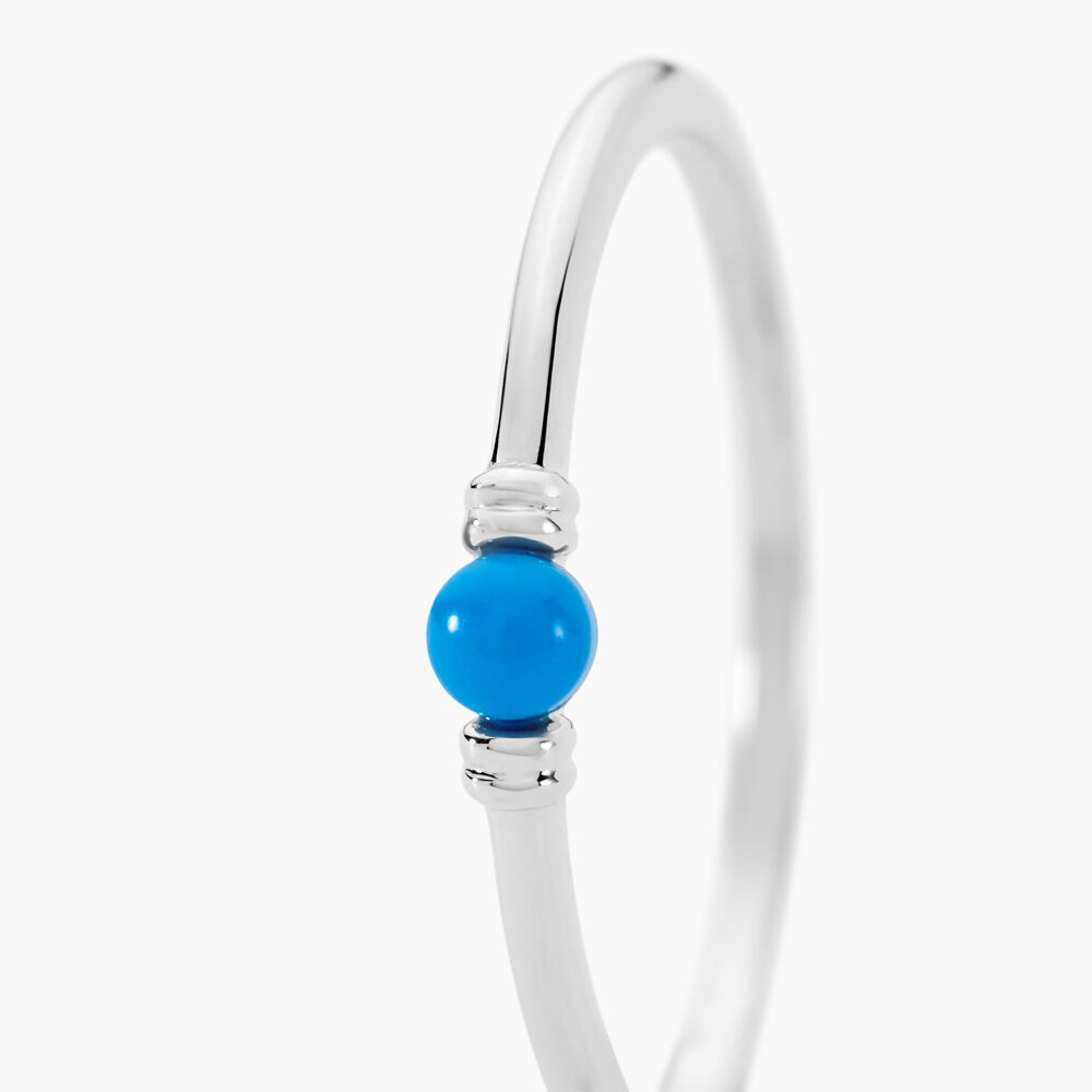 Bague Laelle Argent Blanc Turquoise - Bagues de promesse Femme | Marc Orian