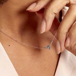 Collier Marlene Or Blanc Topaze Et Oxyde De Zirconium - Colliers avec pierres Femme | Marc Orian