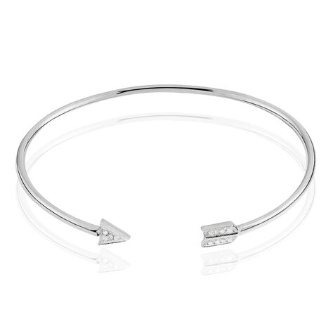 Bracelet Jonc Danae Argent Blanc Oxyde De Zirconium - Bracelets joncs Femme | Marc Orian