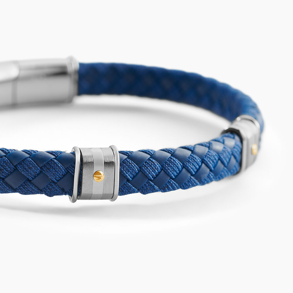 Bracelet Jourdan Kamen Cuir Bleu - Bijoux Homme | Marc Orian