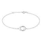 Bracelet Or Blanc Tresha Diamants - Bracelets Anneaux Entrelaces Femme | Marc Orian