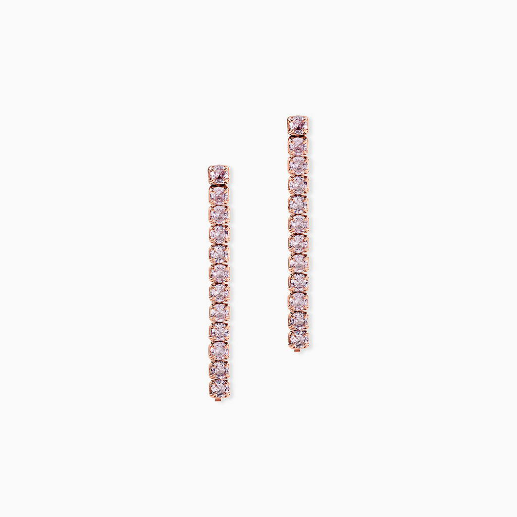 Boucles D'Oreilles Pendantes Lexane Argent Rose Oxyde De Zirconium - Pendantes Femme | Marc Orian